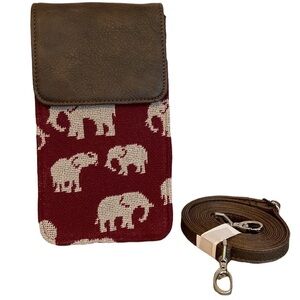 Thirty-One Call Me Crossbody Safari Weave Red Brown New